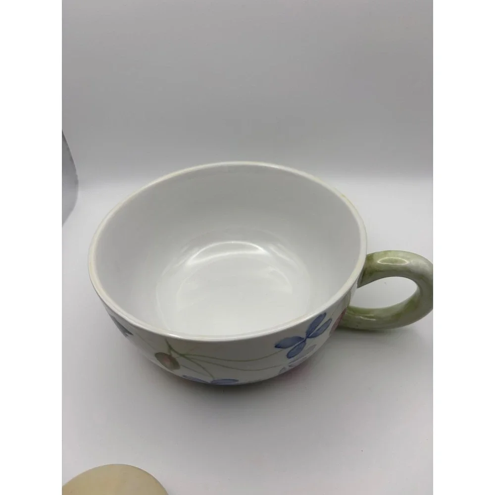 Tracy‎ Porter Hand Painted Ceramic Tea For One Set Stacking Teapot and Cup Green